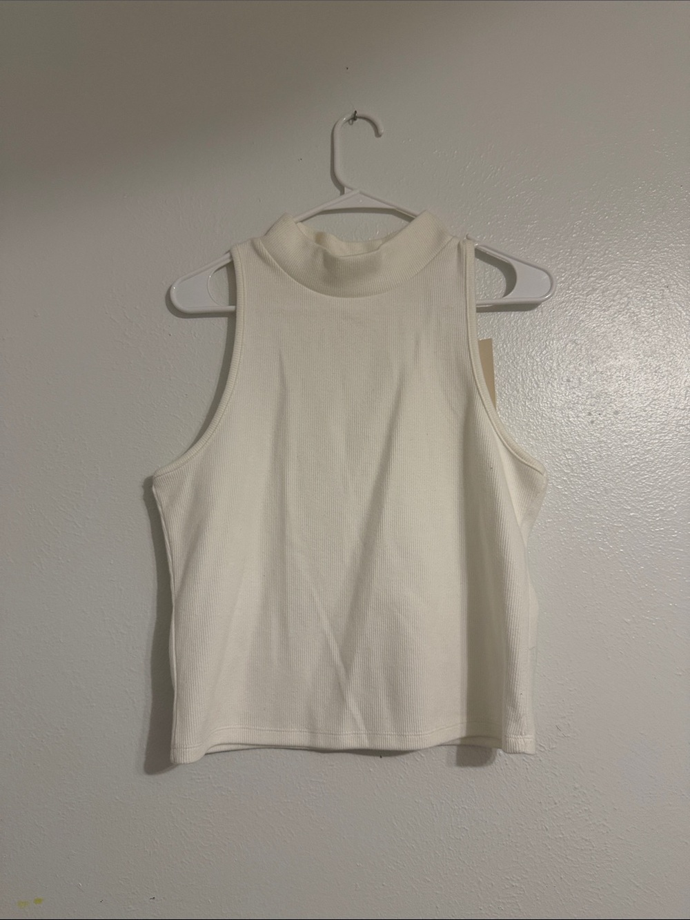 a new day Cream Mock Neck Ribbed Tank